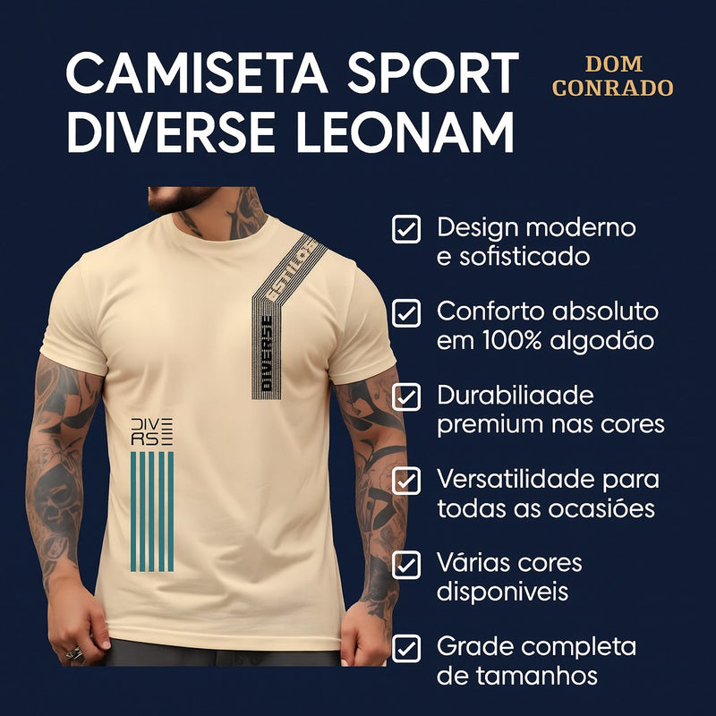 Camiseta T-Shirt Masculina Sport Diverse - Leonam | Dom Conrado