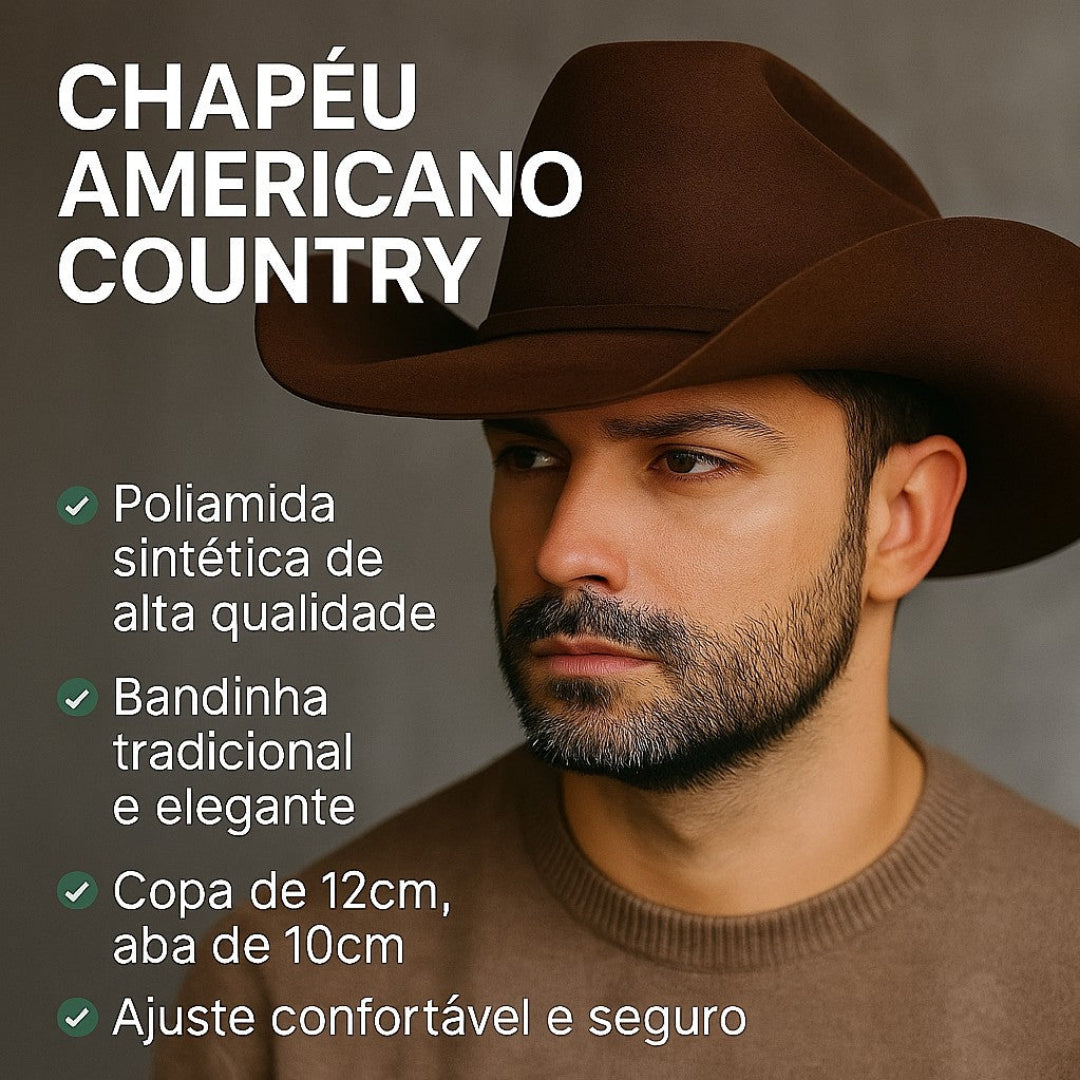 Chapéu Americano Country - Ging | Estilo Sertanejo de Qualidade