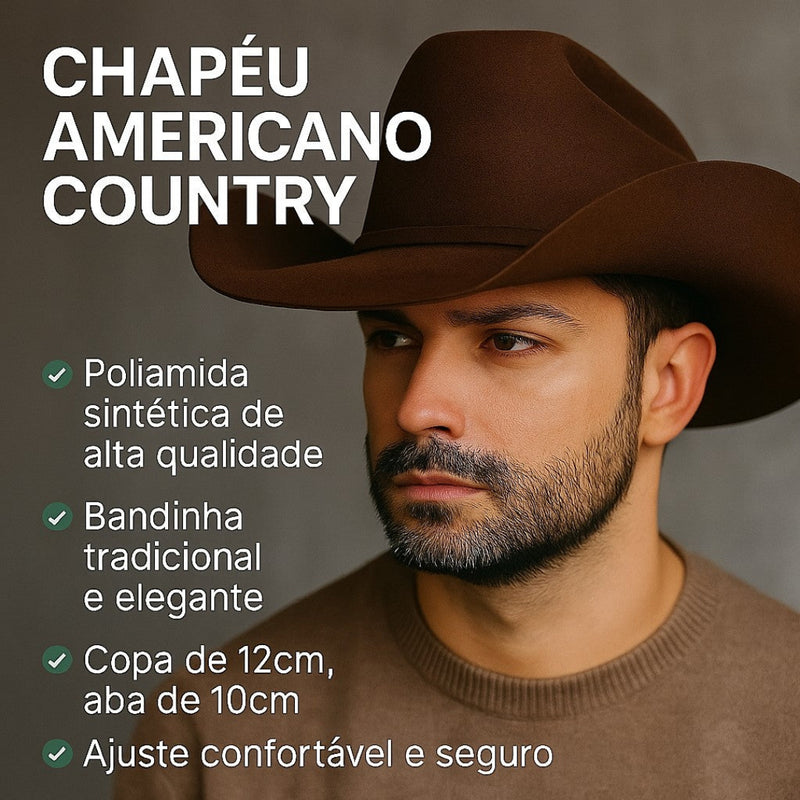 Chapéu Americano Country - Ging | Estilo Sertanejo de Qualidade