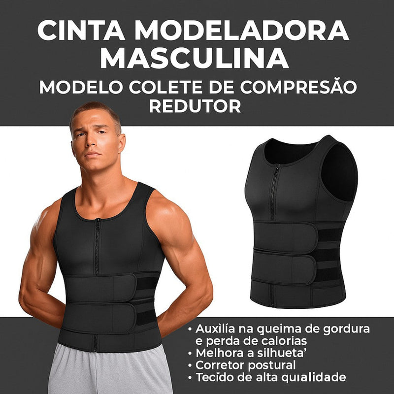 Cinta Modeladora Masculina - Modelo Colete de Compressão Redutor | Dom Conrado