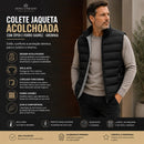 Colete Jaqueta Masculina Acolchoada com Zíper e Forro Xadrez | Dom Conrado