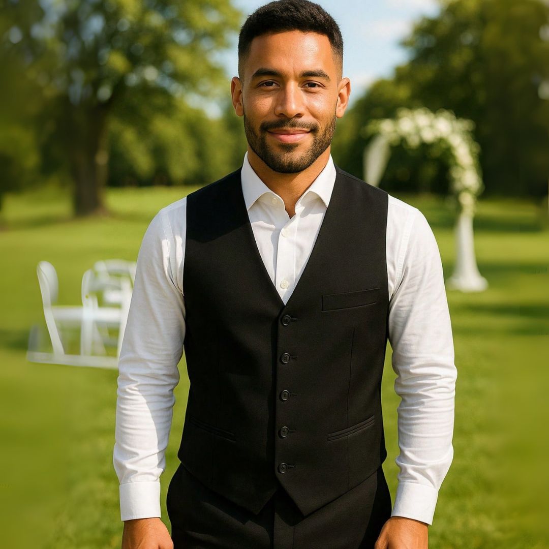Colete Social Masculino Preto Slim Fit Bibadilla