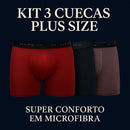 Cueca Boxer Plus Size - Kit 3 Cuecas de Microfibra - HM | Dom Conrado