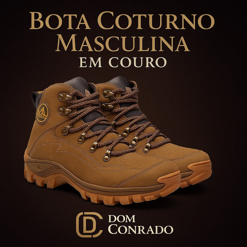 Bota Coturno Masculina em Couro Via Livre - N7 com C.A | Dom Conrado