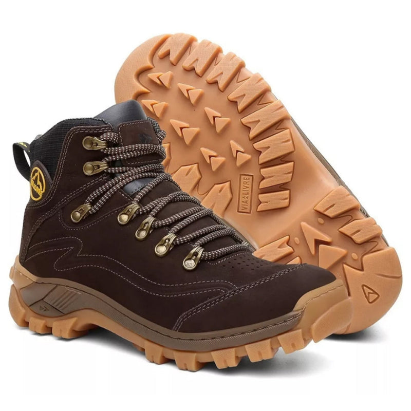 Bota Coturno Masculina em Couro Via Livre - N7 com C.A | Dom Conrado