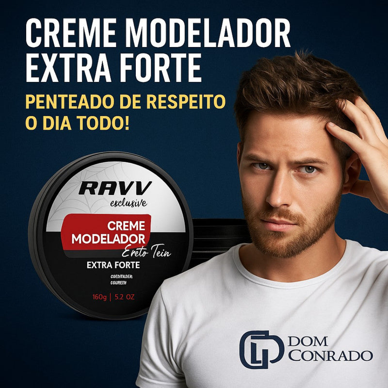 Creme Pomada Modeladora Premium Extra Forte Barba e Cabelo 150g - RAVV | Dom Conrado
