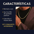 Conjunto Pulseira e Colar Masculino Aço Inox 316L - InterPrime | Dom Conrado