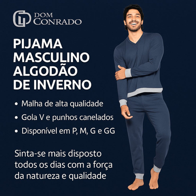 Pijama Masculino Algodão de Inverno - Patrick | Dom Conrado