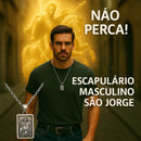 Escapulário Masculino São Jorge Prata em Aço Inox | Alta Qualidade