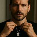 Escapulário Masculino São Jorge Prata em Aço Inox | Alta Qualidade