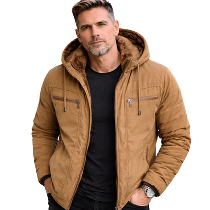 Jaqueta Sarja Masculina Forrada com Capuz Removível - Modelo Strike