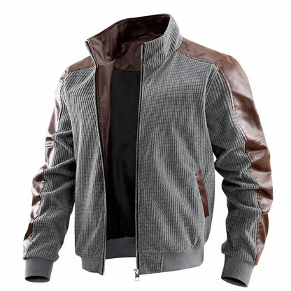 Jaqueta Masculina Vintage com Efeito Lã e Gola Alta – Álgaro