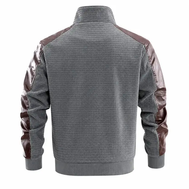 Jaqueta Masculina Vintage com Efeito Lã e Gola Alta – Álgaro