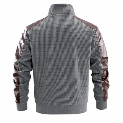 Jaqueta Masculina Vintage com Efeito Lã e Gola Alta – Álgaro