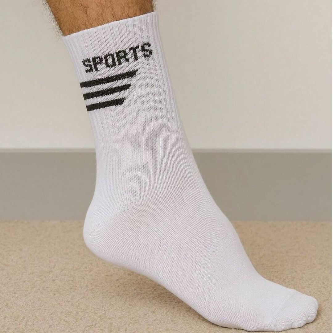 Kit com 12 Pares de Meias Sport Cano Alto Longo Masculina