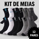 Kit com 12 Pares de Meias Sport Cano Alto Longo Masculina - Dom Conrado