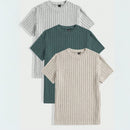 Kit 3 Camisetas Masculina Canelada de Gola Redonda - GoldBerg | Dom Conrado