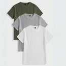 Kit 3 Camisetas Masculina Canelada de Gola Redonda - GoldBerg | Dom Conrado