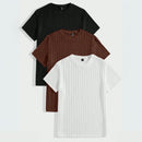 Kit 3 Camisetas Masculina Canelada de Gola Redonda - GoldBerg | Dom Conrado