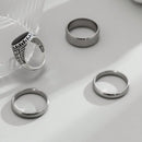 Kit Conjunto de 4 Anéis Masculinos em Aço Inoxidável - Giordanno