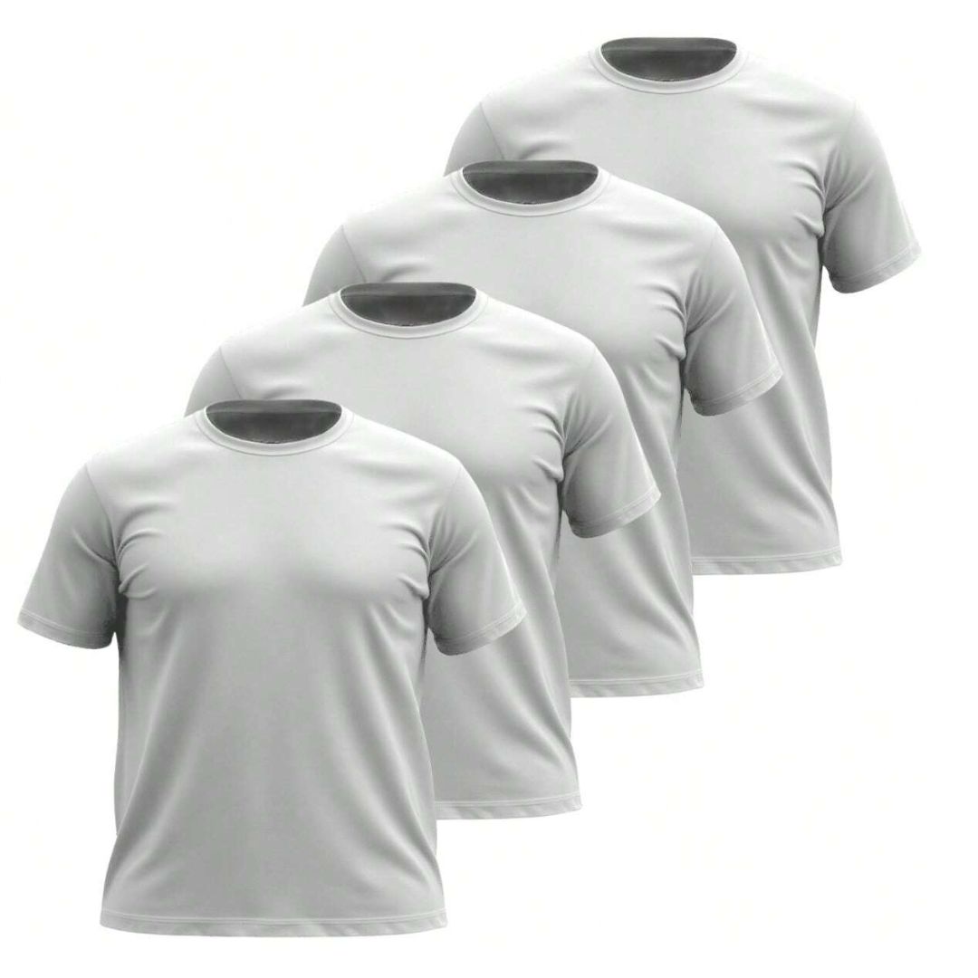 Kit 4 Camisetas Masculinas Plus Size Básicas Lisa 100% Algodão Gola Redonda – RoyalMen