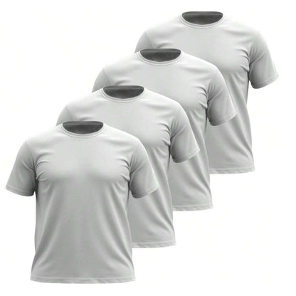 Kit 4 Camisetas Masculinas Plus Size Básicas Lisa 100% Algodão Gola Redonda – RoyalMen