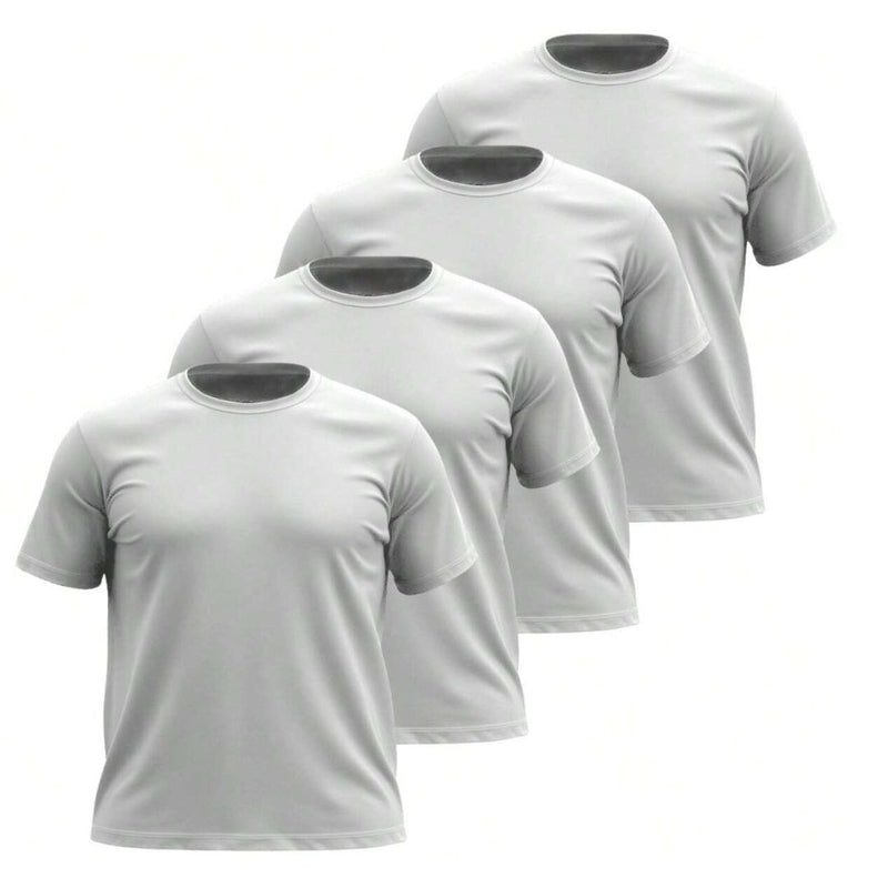 Kit 4 Camisetas Masculinas Plus Size Básicas Lisa 100% Algodão Gola Redonda – RoyalMen