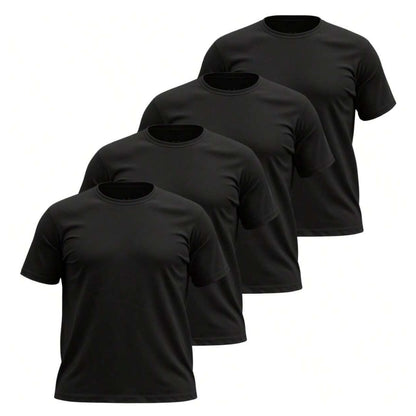 Kit 4 Camisetas Masculinas Plus Size Básicas Lisa 100% Algodão Gola Redonda – RoyalMen
