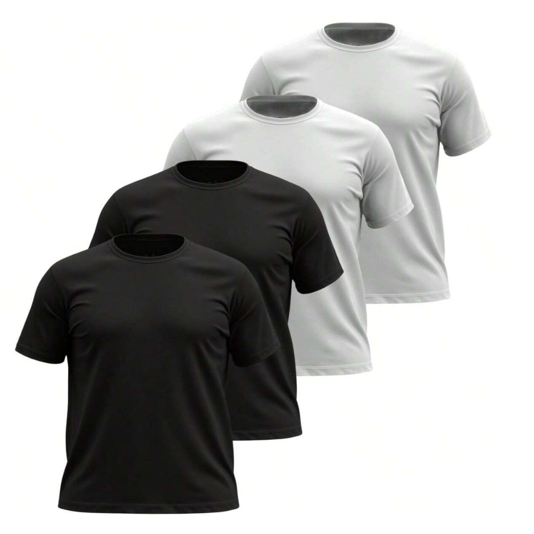 Kit 4 Camisetas Masculinas Plus Size Básicas Lisa 100% Algodão Gola Redonda – RoyalMen