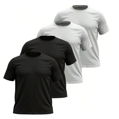 Kit 4 Camisetas Masculinas Plus Size Básicas Lisa 100% Algodão Gola Redonda – RoyalMen