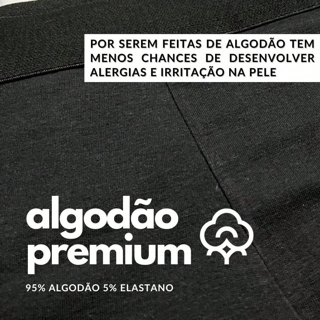 Kit 5 Cuecas Boxer Masculinas de Algodão