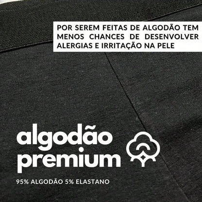 Kit 5 Cuecas Boxer Masculinas de Algodão