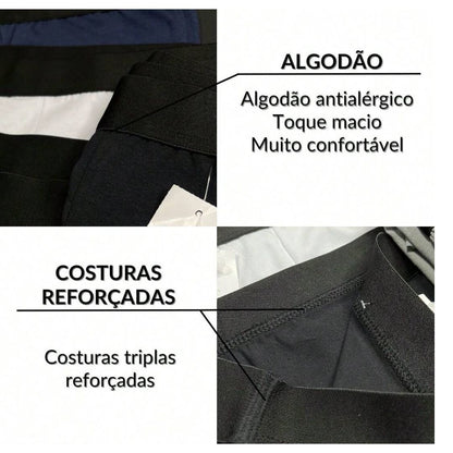 Kit 5 Cuecas Boxer Masculinas de Algodão