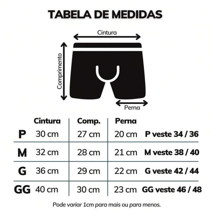 Kit 5 Cuecas Boxer Masculinas de Algodão