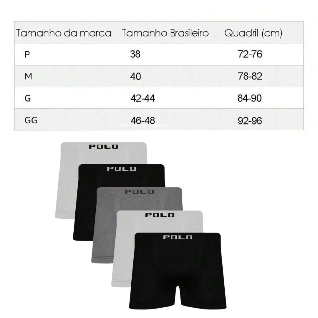 Kit 5 Cuecas Box Microfibra - PoloPrime | Dom Conrado