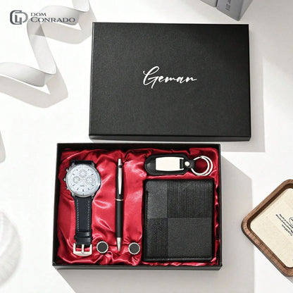 Kit Acessórios Masculino de Luxo – Elegância e Sofisticação em Couro Premium