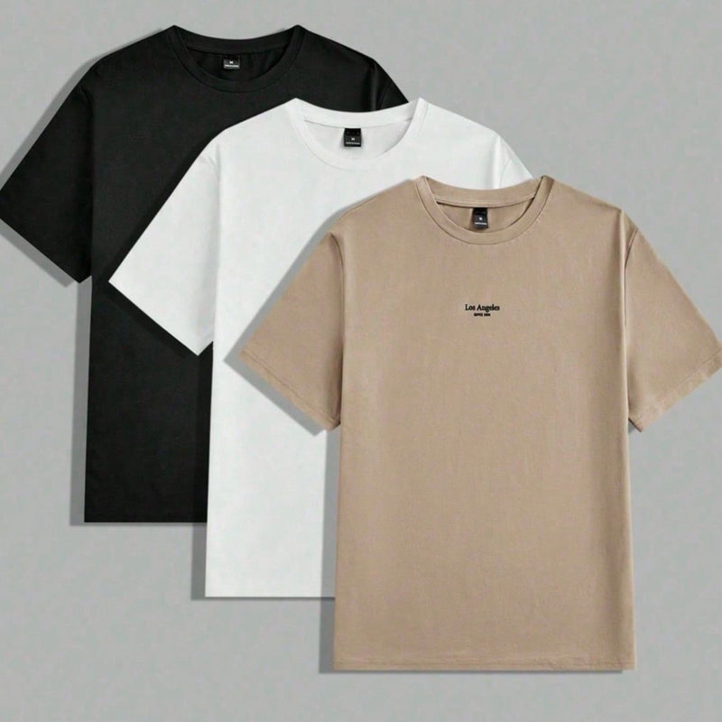 Kit 3 Camisetas Masculina Los Angeles - 100% Algodão Premium 30.1 | Dom Conrado