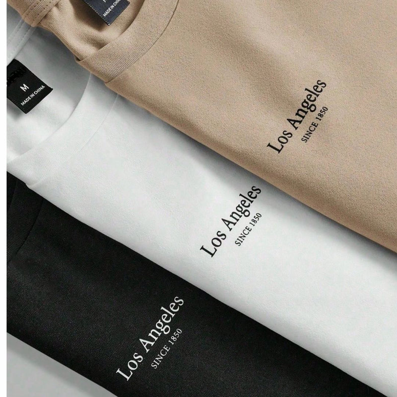 Kit 3 Camisetas Masculina Los Angeles - 100% Algodão Premium 30.1 | Dom Conrado