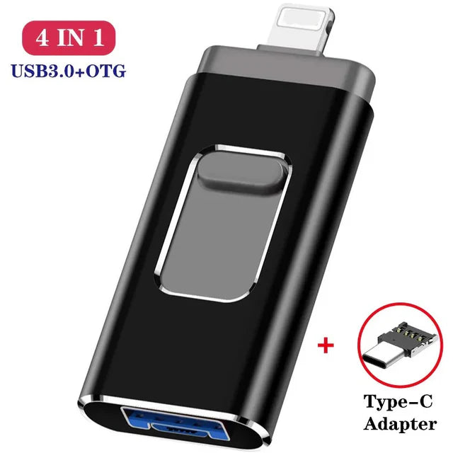 Pen Drive para Celular - MemoryCel - Expanda sua Memória até 128 GB - Entrada Android e Iphone inclusas