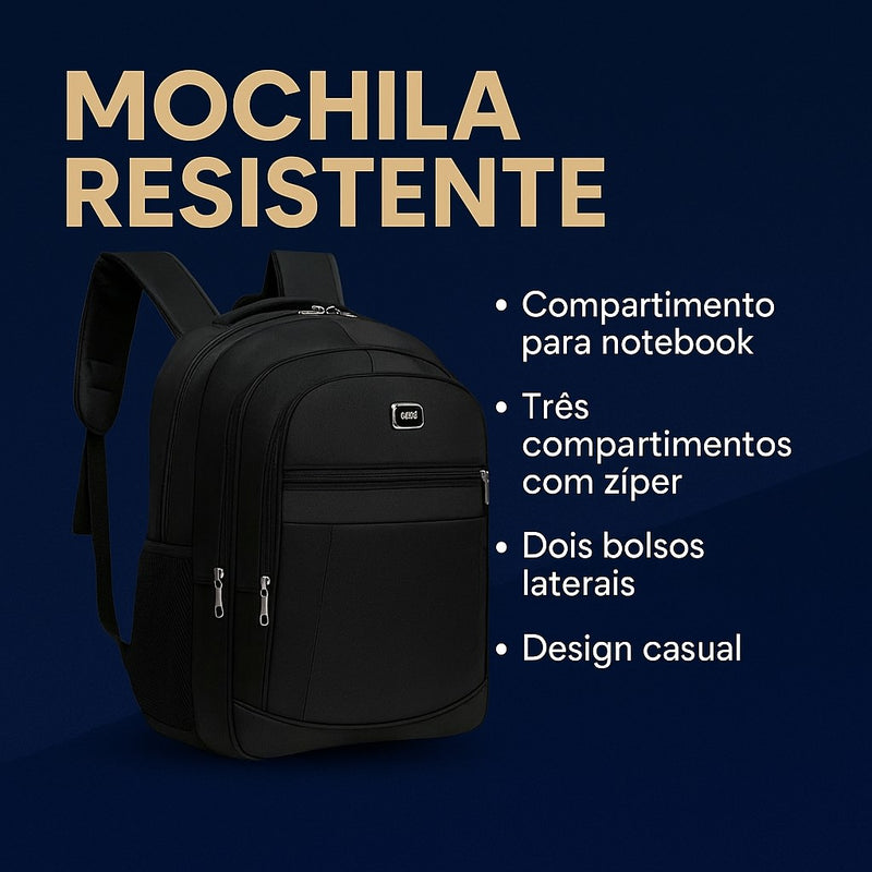 Mochila Resistente com Diversos Bolsos e Espaço para Notebook - Netero | Dom Conrado