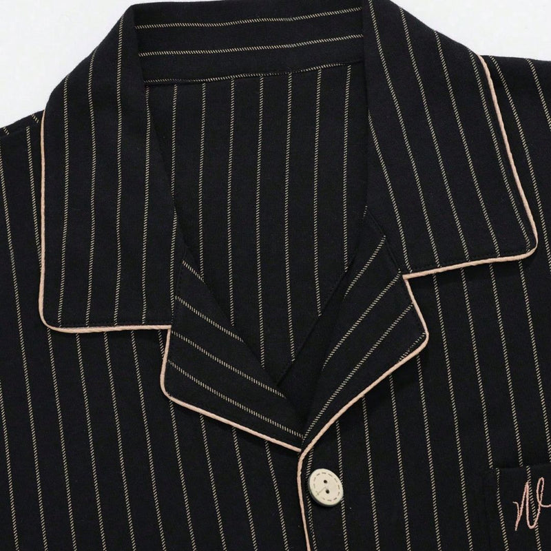 Pijama Masculino de Luxo em Malha Respirável com Botões - Nostrade | Dom Conrado