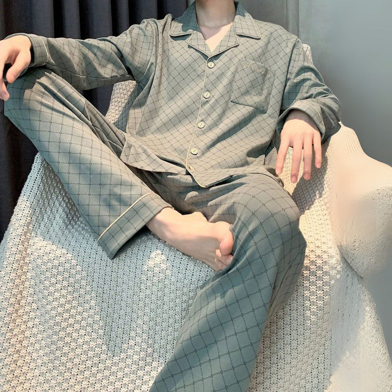 Pijama Masculino de Luxo em Malha Respirável com Botões - Nostrade | Dom Conrado