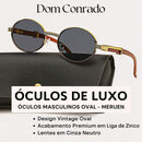 Óculos de Sol Masculino Oval de Luxo - Meruen