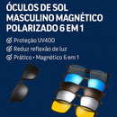 Óculos de Sol Masculino Magnético Polarizado 6 em 1