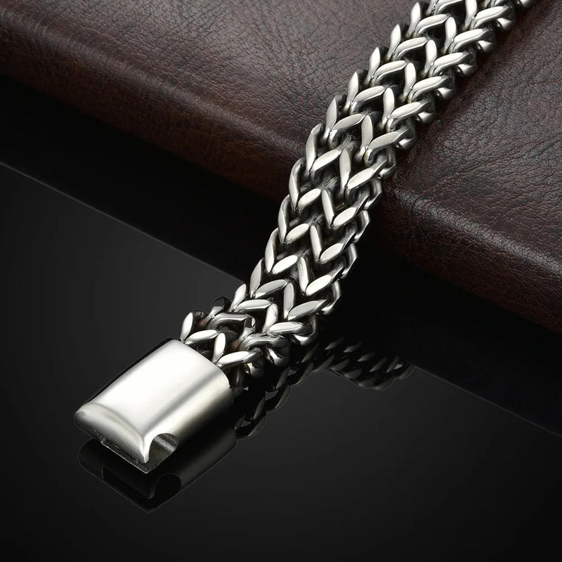Pulseira Masculina Prata - Aço Inoxidável Hipoalergenica - George | Dom Conrado