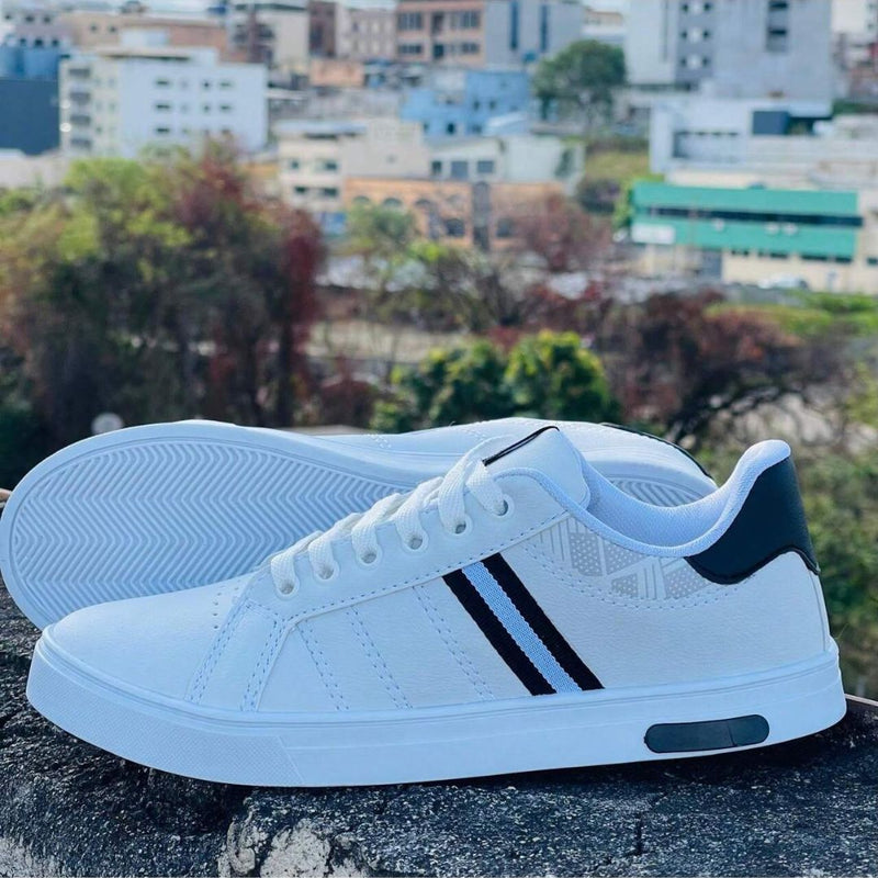 Sapatênis Masculino Branco LuxoMen - Casual, Confortável e Elegante para Todas as Ocasiões