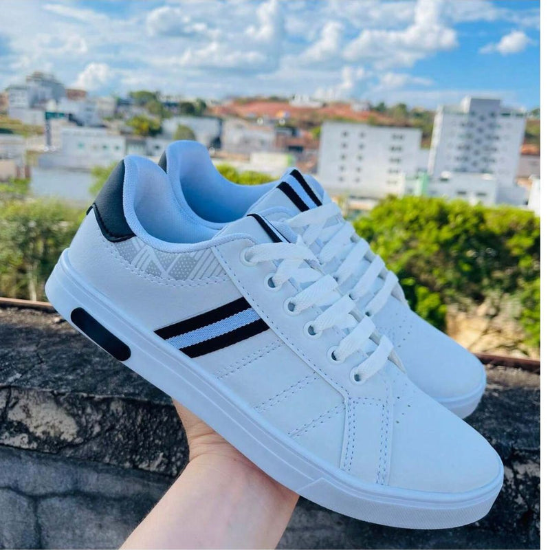 Sapatênis Masculino Branco LuxoMen - Casual, Confortável e Elegante para Todas as Ocasiões