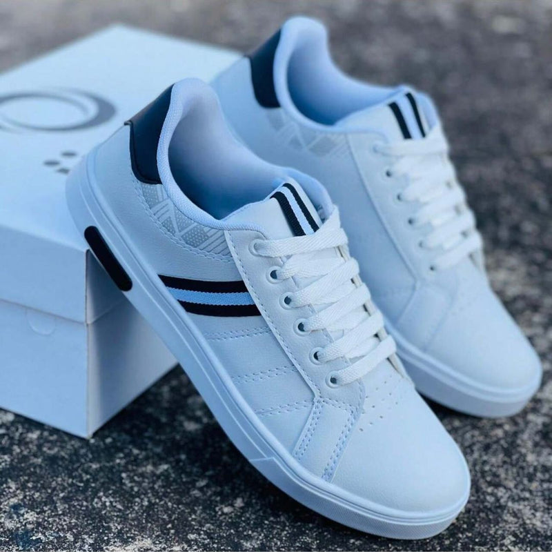 Sapatênis Masculino Branco LuxoMen - Casual, Confortável e Elegante para Todas as Ocasiões