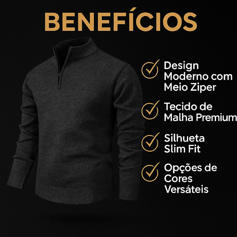 Suéter Masculino Quente Com Gola Alta - Howard | Dom Conrado