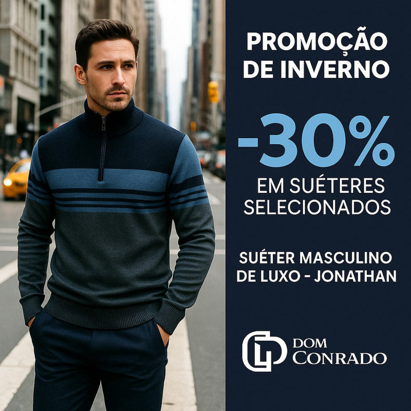 Suéter Masculino de Luxo com Zíper - Jonathan | Dom Conrado